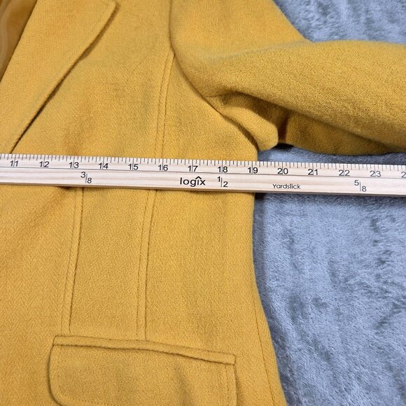 Talbots Blazer Womens 10 Yellow Gold Wool Blend Preppy Academia Career Jacket - Picture 8 of 11